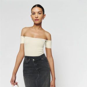 Reformation Holly Off the Shoulder Sweater - Gossamer